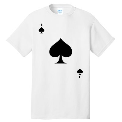 Jack Of Spades Playing Card Spades Poker Bridge Player Costume Tall T-Shirt