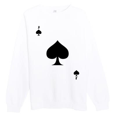 Jack Of Spades Playing Card Spades Poker Bridge Player Costume Premium Crewneck Sweatshirt