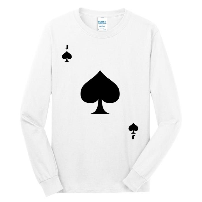 Jack Of Spades Playing Card Spades Poker Bridge Player Costume Tall Long Sleeve T-Shirt