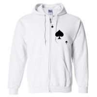 Jack Of Spades Playing Card Spades Poker Bridge Player Costume Full Zip Hoodie