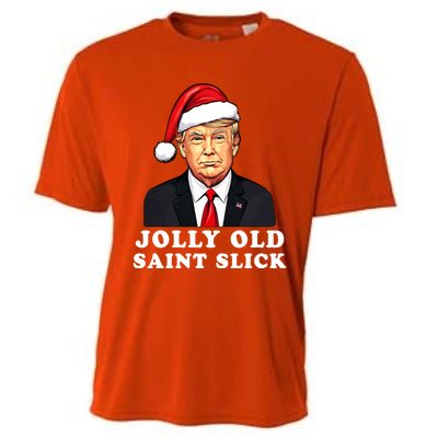 Jolly Old Saint Slick Donald Trump Christmas Santa Claus Hat Gift Cooling Performance Crew T-Shirt