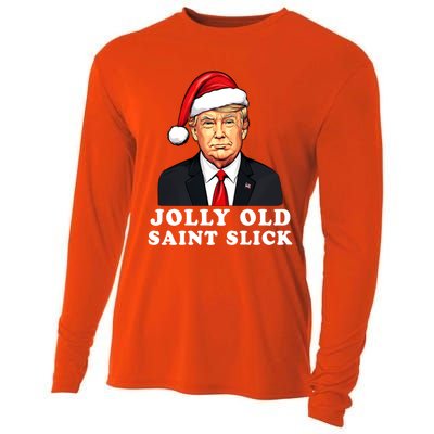 Jolly Old Saint Slick Donald Trump Christmas Santa Claus Hat Gift Cooling Performance Long Sleeve Crew