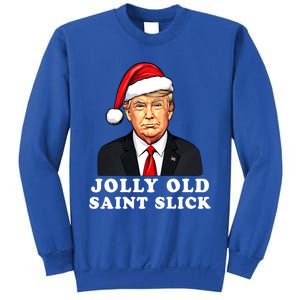 Jolly Old Saint Slick Donald Trump Christmas Santa Claus Hat Gift Sweatshirt