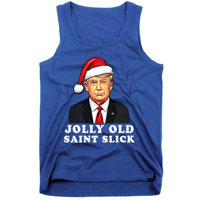 Jolly Old Saint Slick Donald Trump Christmas Santa Claus Hat Gift Tank Top