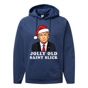 Jolly Old Saint Slick Donald Trump Christmas Santa Claus Hat Gift Performance Fleece Hoodie