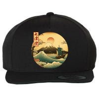 Japanese Old Ship And Mountain Fuji Kanji Japan Art Wool Snapback Cap