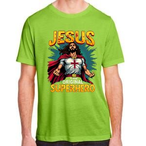 Jesus Original Superhero Comic Style Funny Christian Adult ChromaSoft Performance T-Shirt