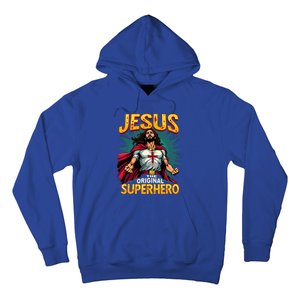 Jesus Original Superhero Comic Style Funny Christian Hoodie