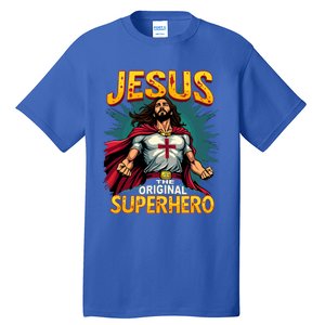 Jesus Original Superhero Comic Style Funny Christian Tall T-Shirt