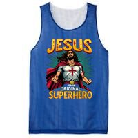 Jesus Original Superhero Comic Style Funny Christian Mesh Reversible Basketball Jersey Tank