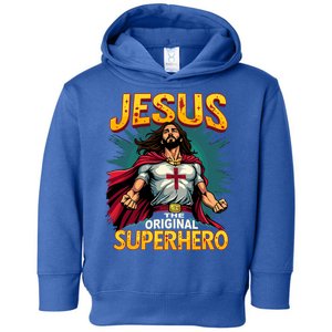 Jesus Original Superhero Comic Style Funny Christian Toddler Hoodie