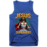 Jesus Original Superhero Comic Style Funny Christian Tank Top