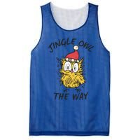 Jingle Owl The Way Funny Santa Owl Christmas Cool Gift Mesh Reversible Basketball Jersey Tank