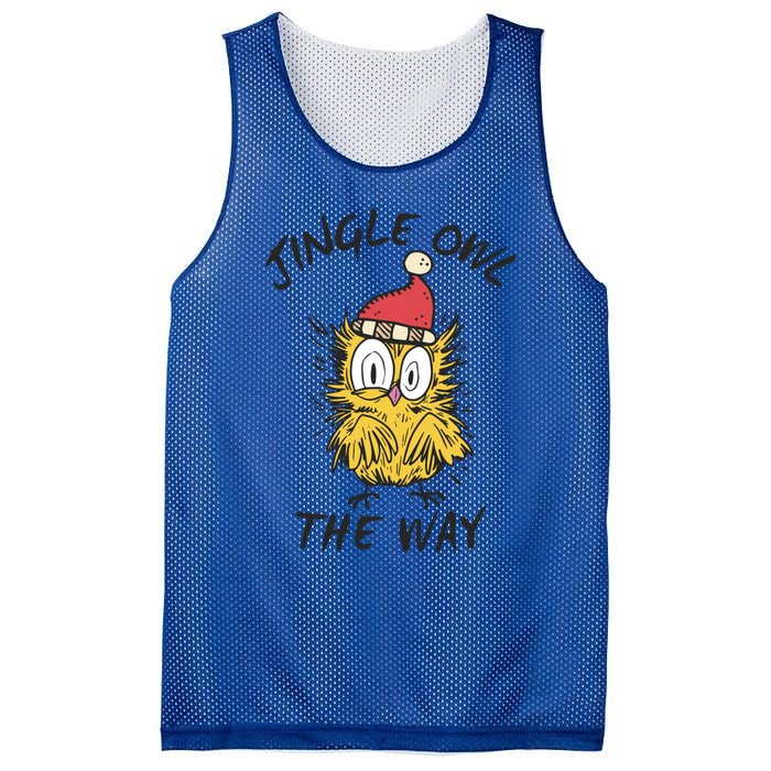 Jingle Owl The Way Funny Santa Owl Christmas Cool Gift Mesh Reversible Basketball Jersey Tank