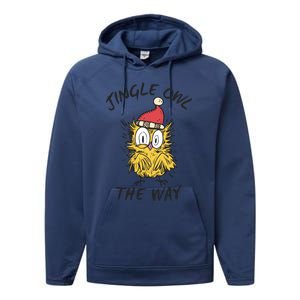 Jingle Owl The Way Funny Santa Owl Christmas Cool Gift Performance Fleece Hoodie