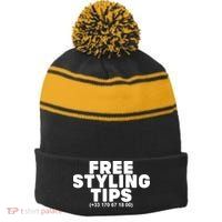 Joeyy On The Radar Wearing Free Styling Tips Stripe Pom Pom Beanie