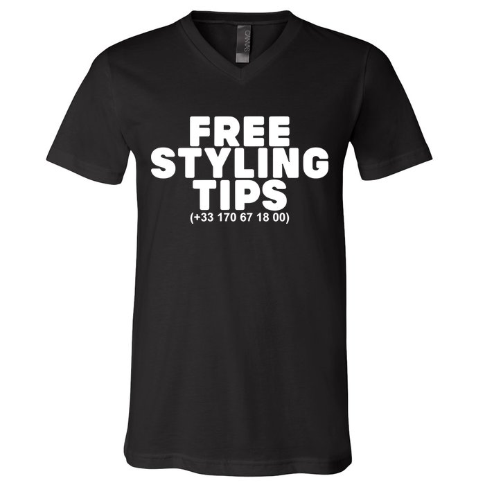 Joeyy On The Radar Wearing Free Styling Tips V-Neck T-Shirt