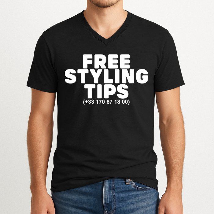Joeyy On The Radar Wearing Free Styling Tips V-Neck T-Shirt