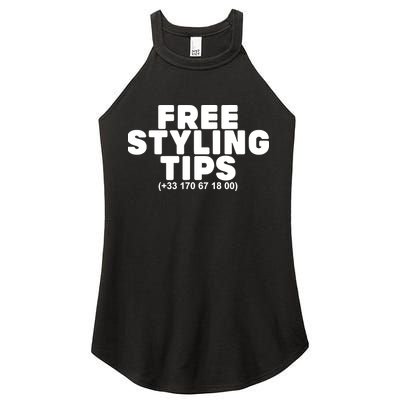 Joeyy On The Radar Wearing Free Styling Tips Women's Perfect Tri Rocker Tank