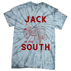 Jack Of The South Chicken On Red Tractor Farm Life Tie-Dye T-Shirt