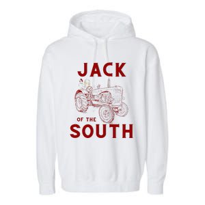 Jack Of The South Chicken On Red Tractor Farm Life Garment-Dyed Fleece Hoodie