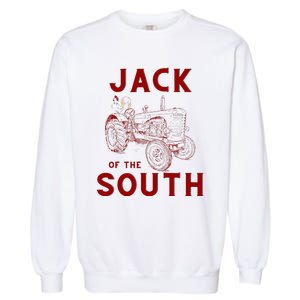 Jack Of The South Chicken On Red Tractor Farm Life Garment-Dyed Sweatshirt