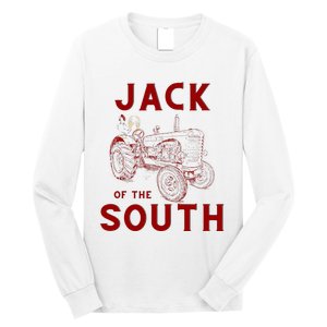 Jack Of The South Chicken On Red Tractor Farm Life Long Sleeve Shirt