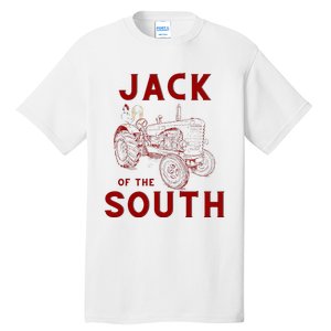 Jack Of The South Chicken On Red Tractor Farm Life Tall T-Shirt