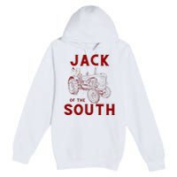 Jack Of The South Chicken On Red Tractor Farm Life Premium Pullover Hoodie