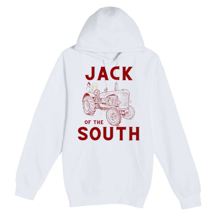 Jack Of The South Chicken On Red Tractor Farm Life Premium Pullover Hoodie