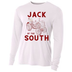 Jack Of The South Chicken On Red Tractor Farm Life Cooling Performance Long Sleeve Crew