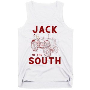 Jack Of The South Chicken On Red Tractor Farm Life Tank Top