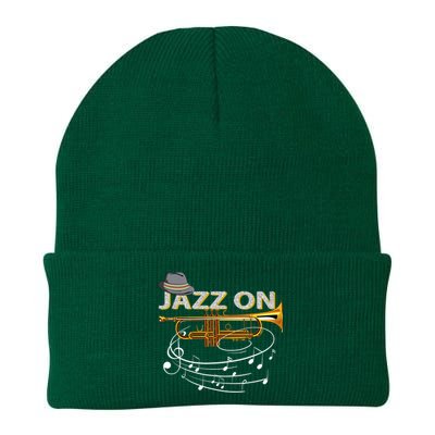 Jazz On Trumpet Player Blues Music Lovers Jazz Band Knit Cap Winter Beanie