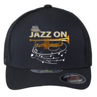 Jazz On Trumpet Player Blues Music Lovers Jazz Band Flexfit Unipanel Trucker Cap