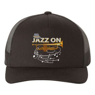 Jazz On Trumpet Player Blues Music Lovers Jazz Band Yupoong Adult 5-Panel Trucker Hat