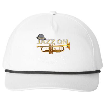 Jazz On Trumpet Player Blues Music Lovers Jazz Band Snapback Five-Panel Rope Hat