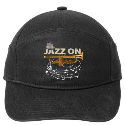 Jazz On Trumpet Player Blues Music Lovers Jazz Band 7-Panel Snapback Hat