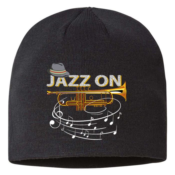 Jazz On Trumpet Player Blues Music Lovers Jazz Band Sustainable Beanie