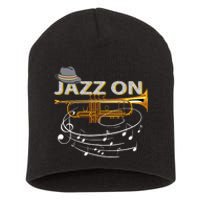 Jazz On Trumpet Player Blues Music Lovers Jazz Band Short Acrylic Beanie