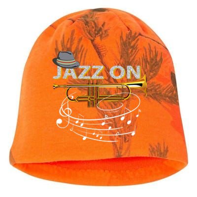 Jazz On Trumpet Player Blues Music Lovers Jazz Band Kati - Camo Knit Beanie