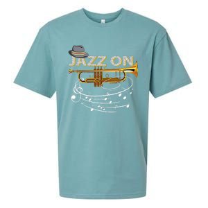 Jazz On Trumpet Player Blues Music Lovers Jazz Band Sueded Cloud Jersey T-Shirt