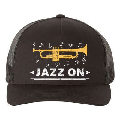 Jazz On Trumpet Player Blues Music Lovers Retro Smooth Jazz Yupoong Adult 5-Panel Trucker Hat