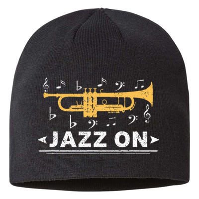 Jazz On Trumpet Player Blues Music Lovers Retro Smooth Jazz Sustainable Beanie