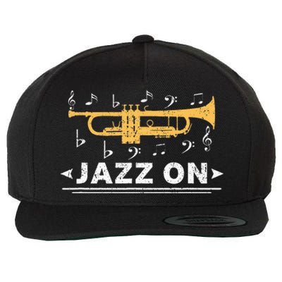 Jazz On Trumpet Player Blues Music Lovers Retro Smooth Jazz Wool Snapback Cap