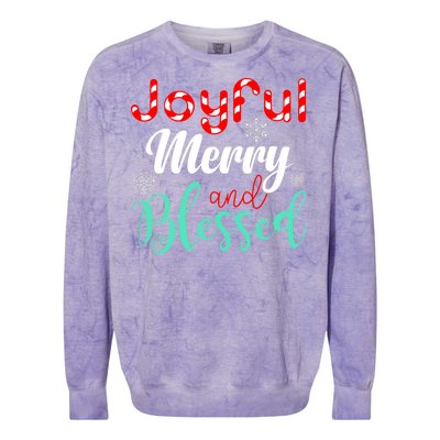 Joyful Merry And Blessed Colorblast Crewneck Sweatshirt