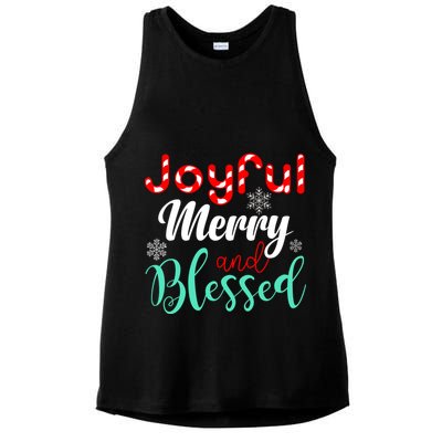 Joyful Merry And Blessed Ladies PosiCharge Tri-Blend Wicking Tank
