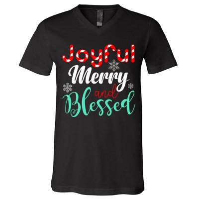Joyful Merry And Blessed V-Neck T-Shirt