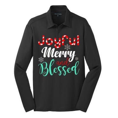 Joyful Merry And Blessed Silk Touch Performance Long Sleeve Polo