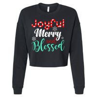 Joyful Merry And Blessed Cropped Pullover Crew