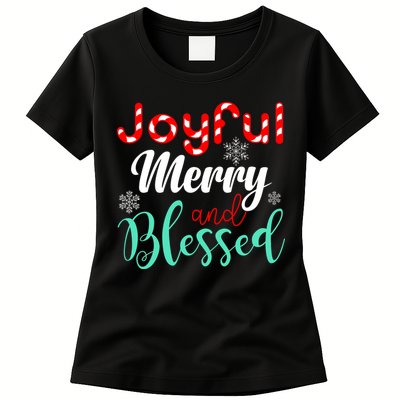 Joyful Merry And Blessed Womens T-Shirt